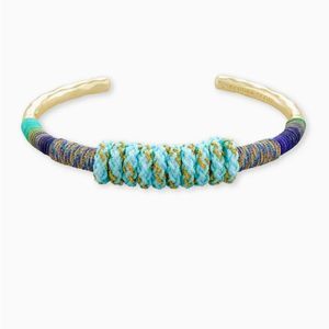 NWT KENDRA SCOTT Masie Gold Cuff Bracelet in Mint Mix Paracord
